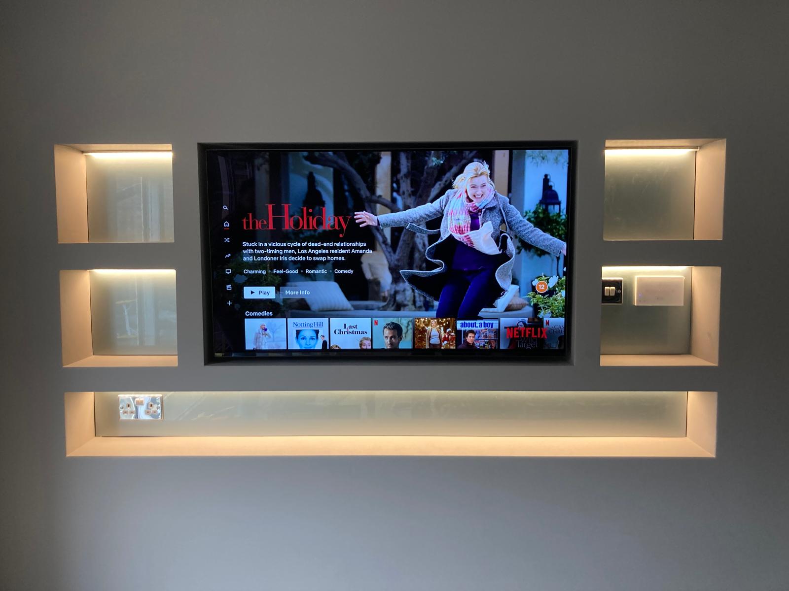 Media wall electrical installation Harrogate